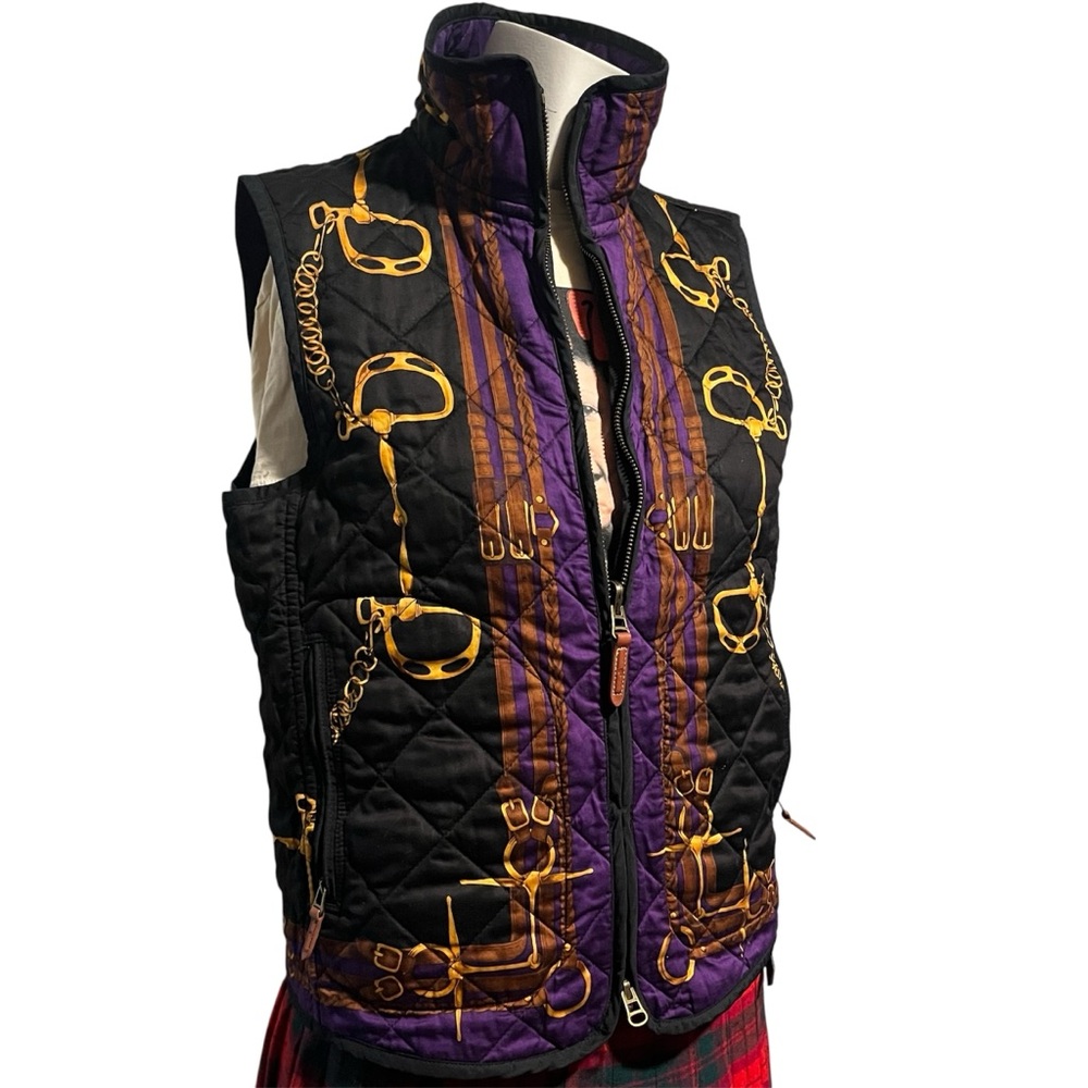 Vintage Ralph LaurenEquestrian Print Puffer Vest 🐎